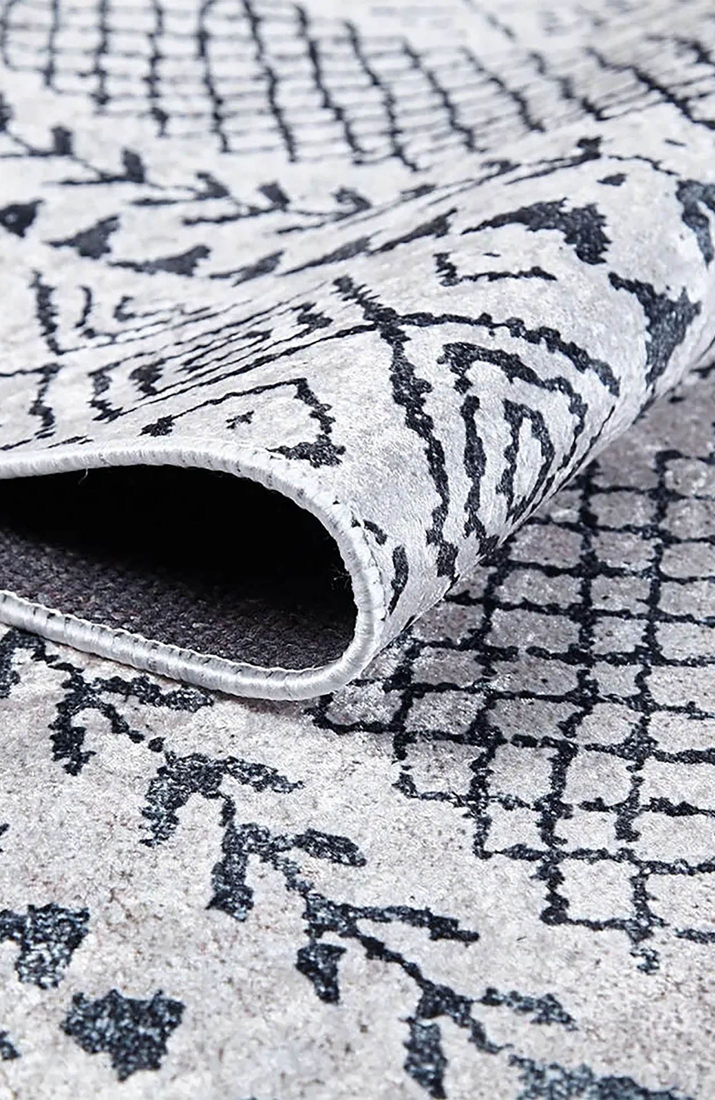 Robin Turkish Oushak Gray Geometric Rug