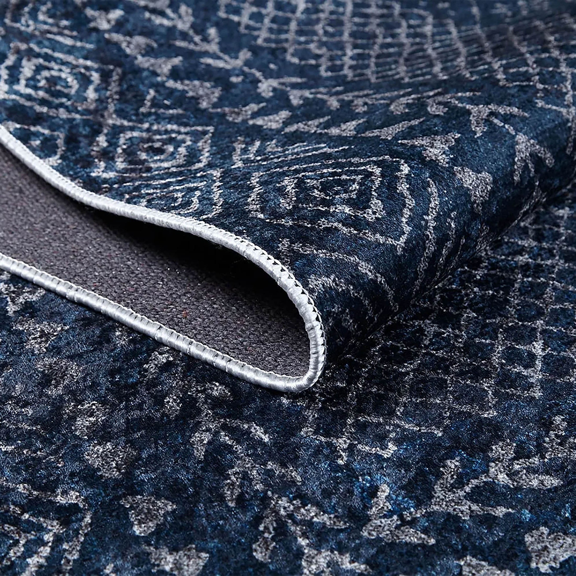 Sky Turkish Oushak Navy Blue Rug