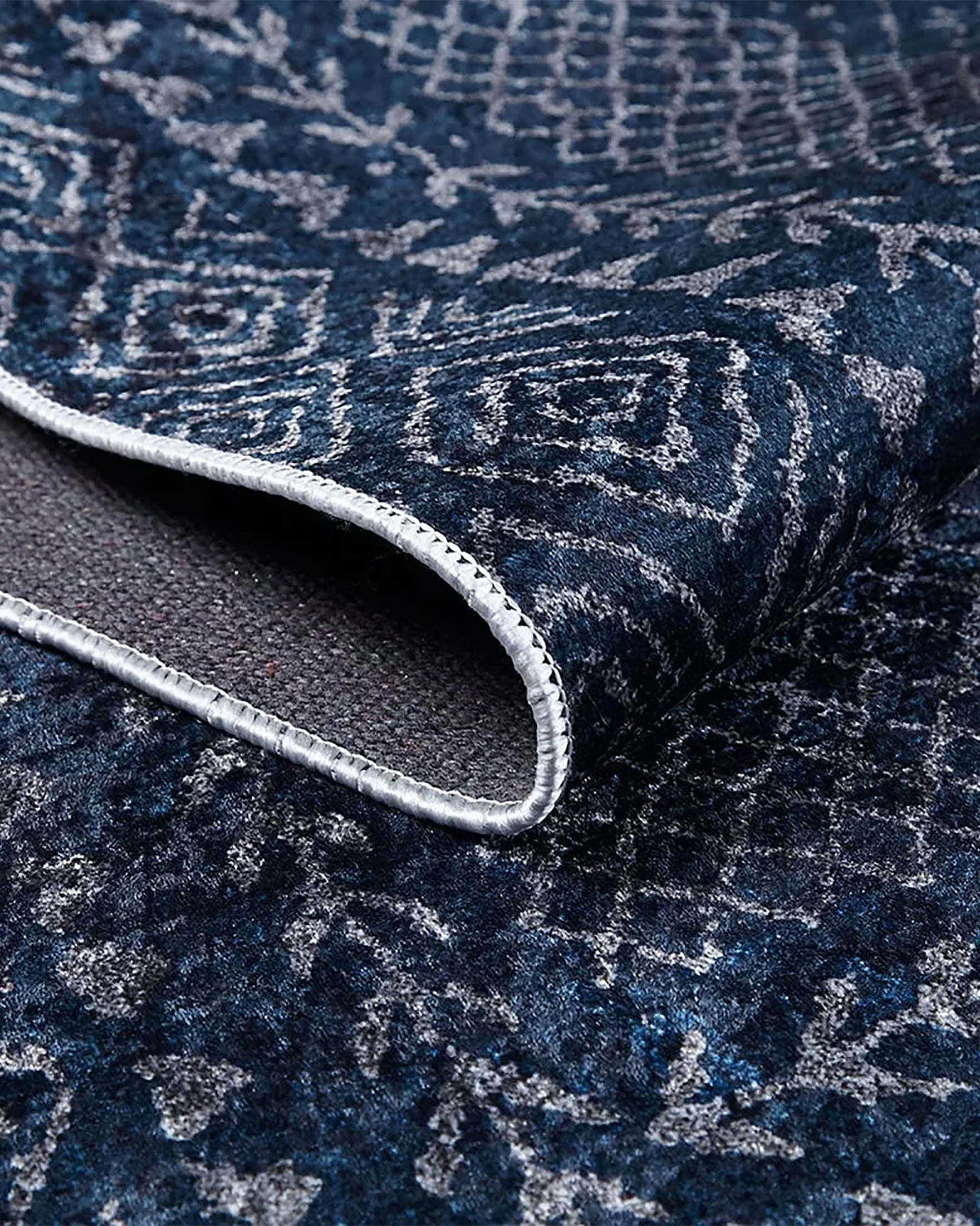 Sky Turkish Oushak Navy Blue Rug