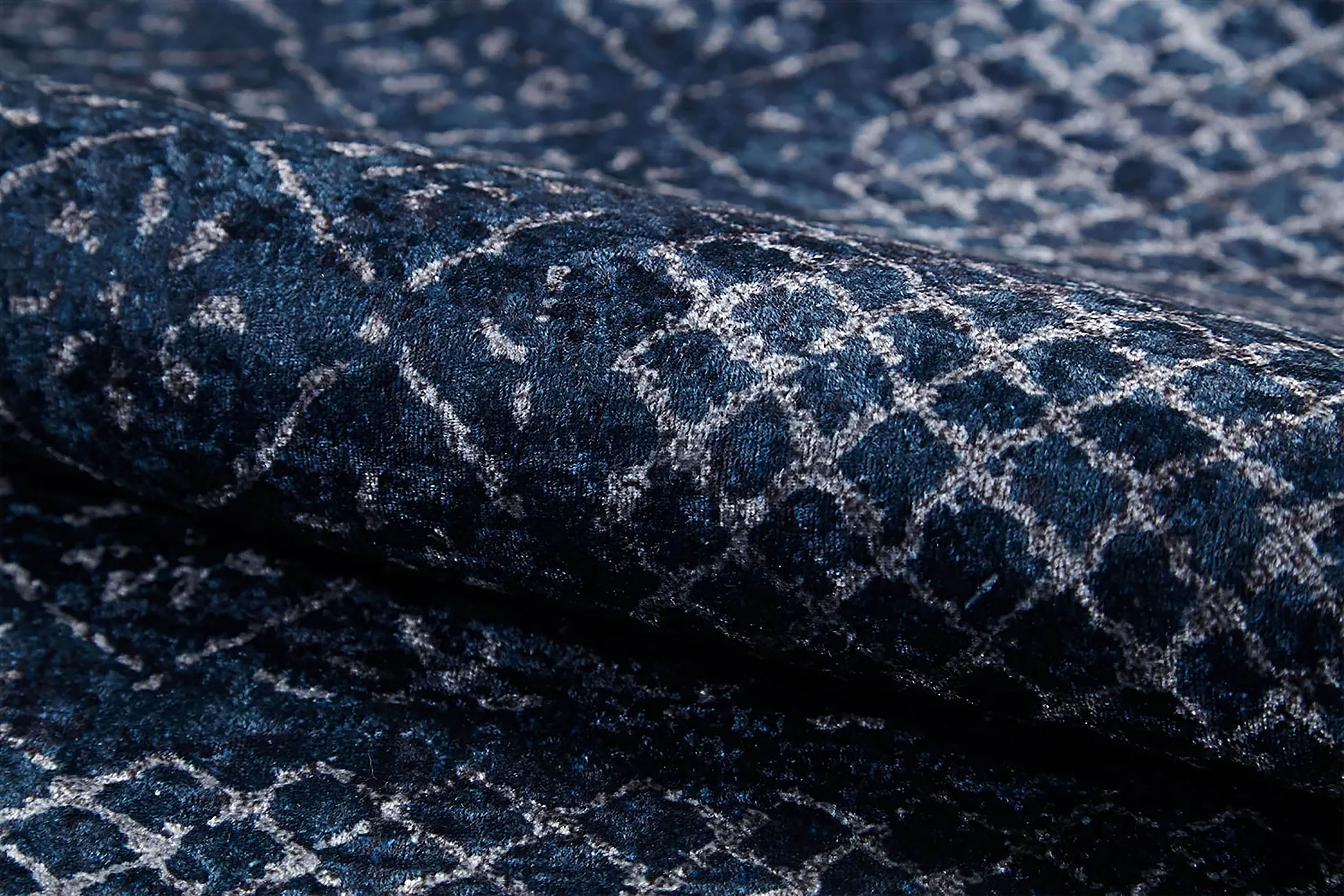 Sky Turkish Oushak Navy Blue Rug