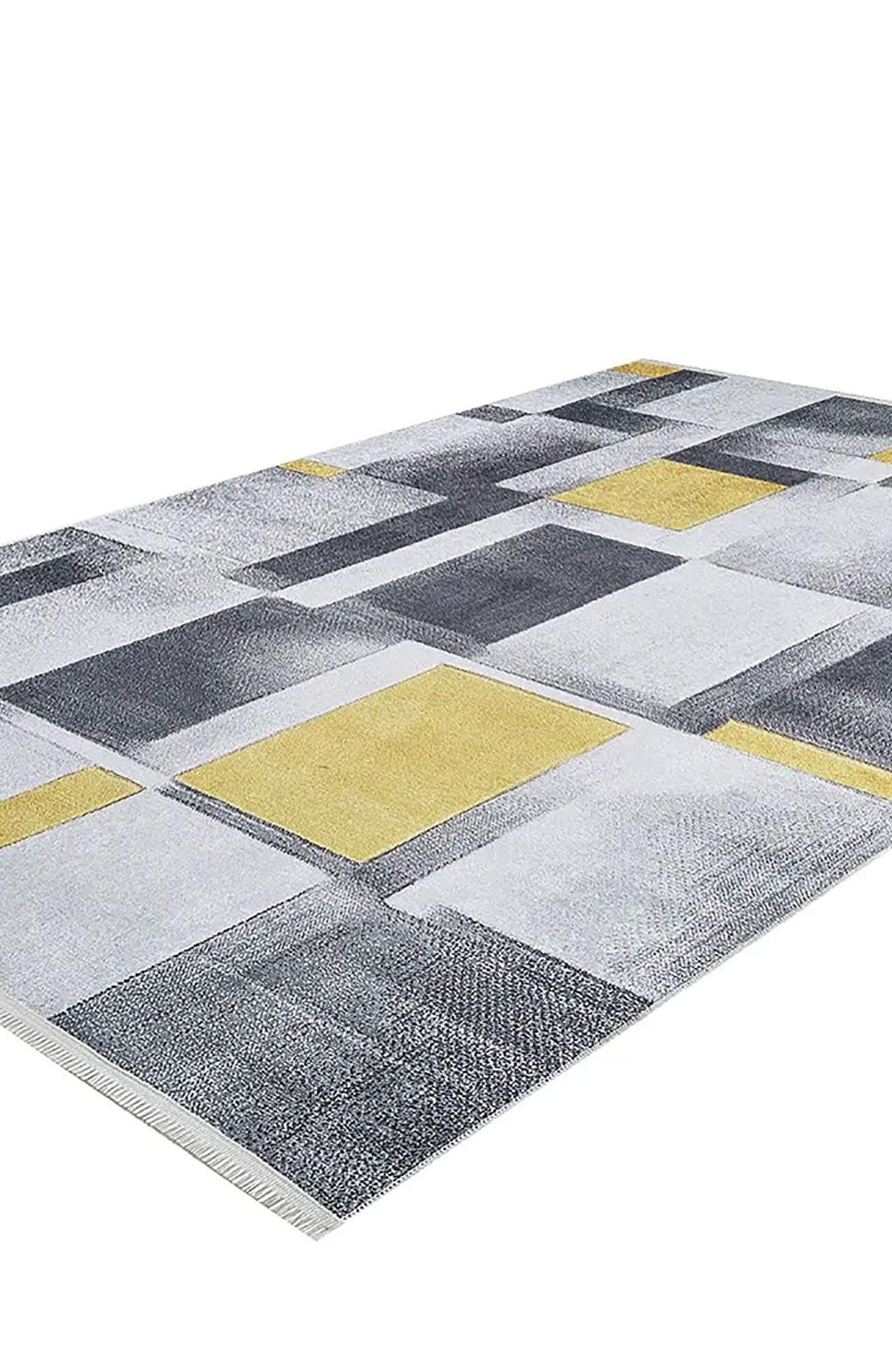 Emmie Turkish Gray Yellow Contemporary Geometric Rug