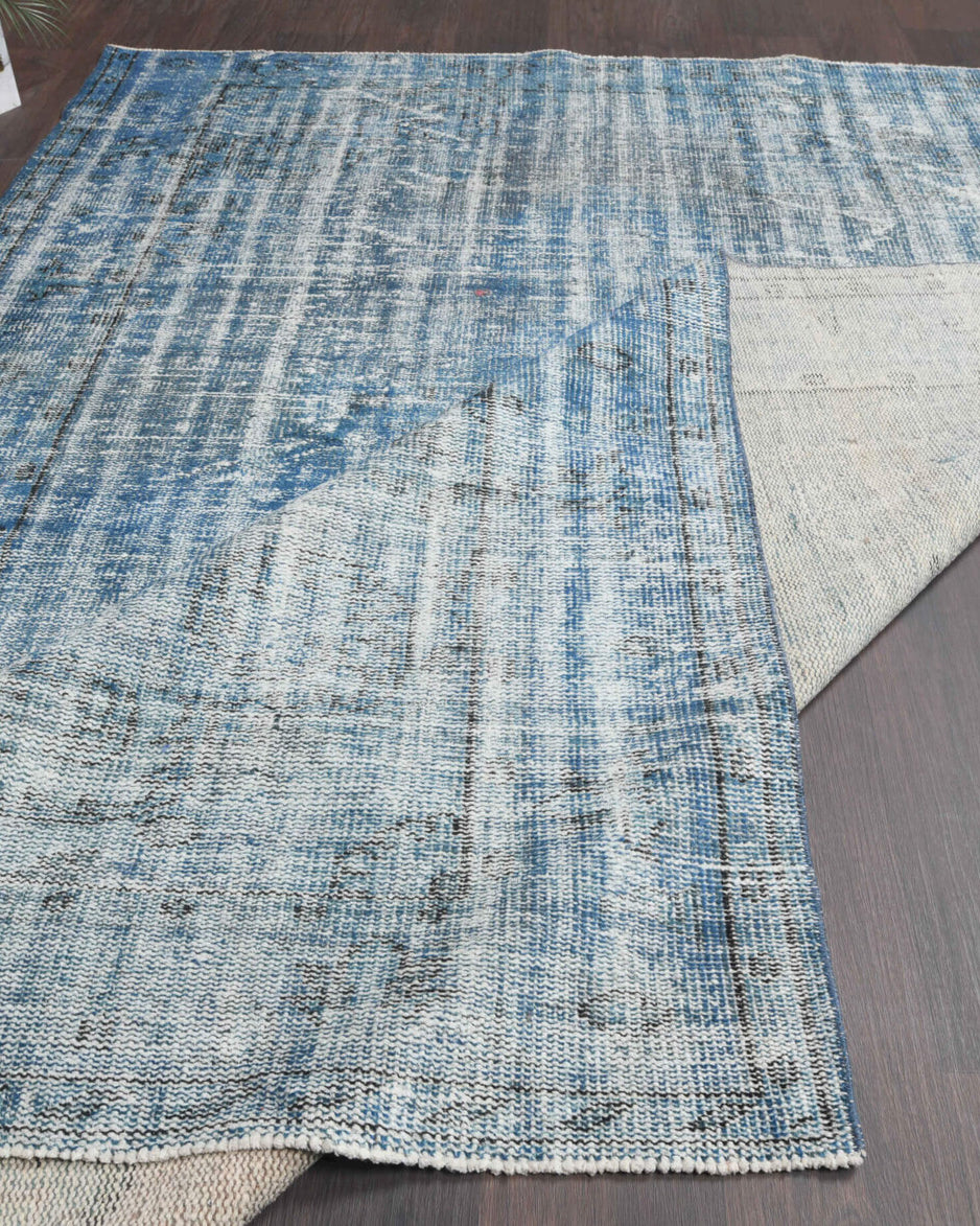 190x268 cm overdyed vintage Anatolian area rug – Astraea, low pile, wool