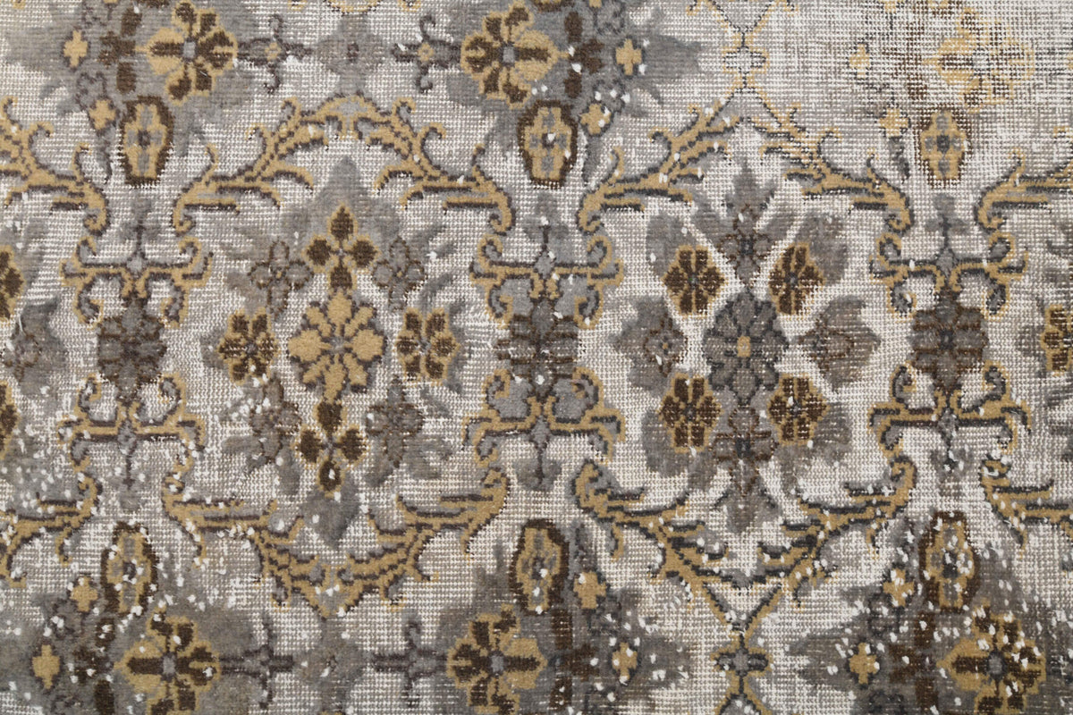 1960s Distressed Vintage Hereke Area Rug
