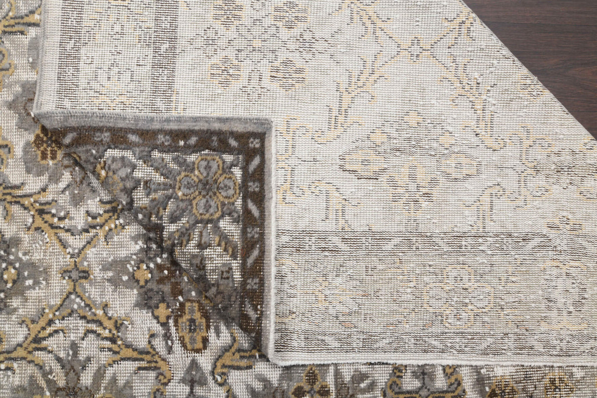 1960s Distressed Vintage Hereke Area Rug