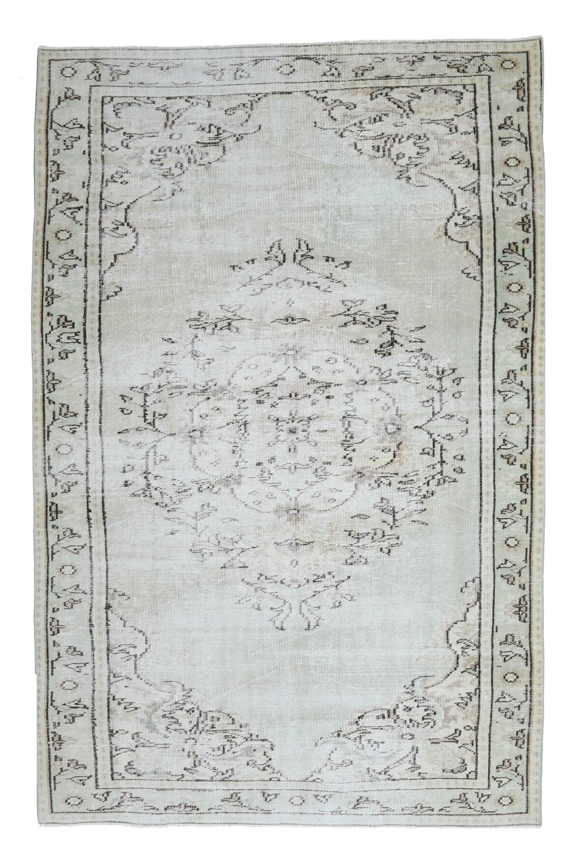 Vintage Gray Oriental Area Anatolian Rug