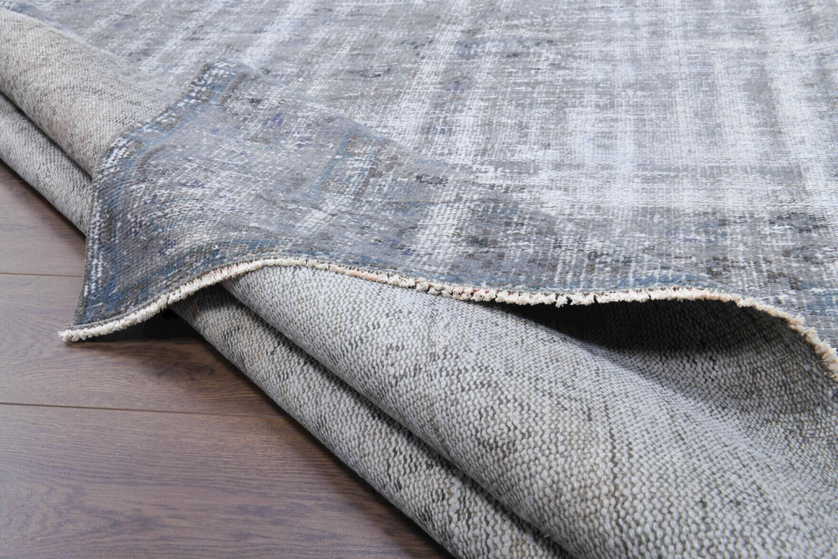 Hand-crafted Anatolian antique washed vintage rug Semapare in wool, 1970s