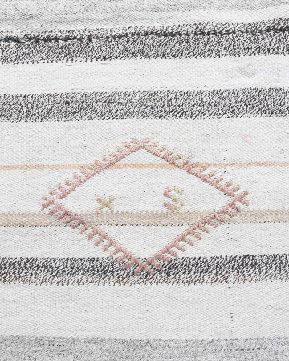 Authentic Anatolian vintage kilim rug (1960s) with striped design – one-of-a-kind at Fame Rugs