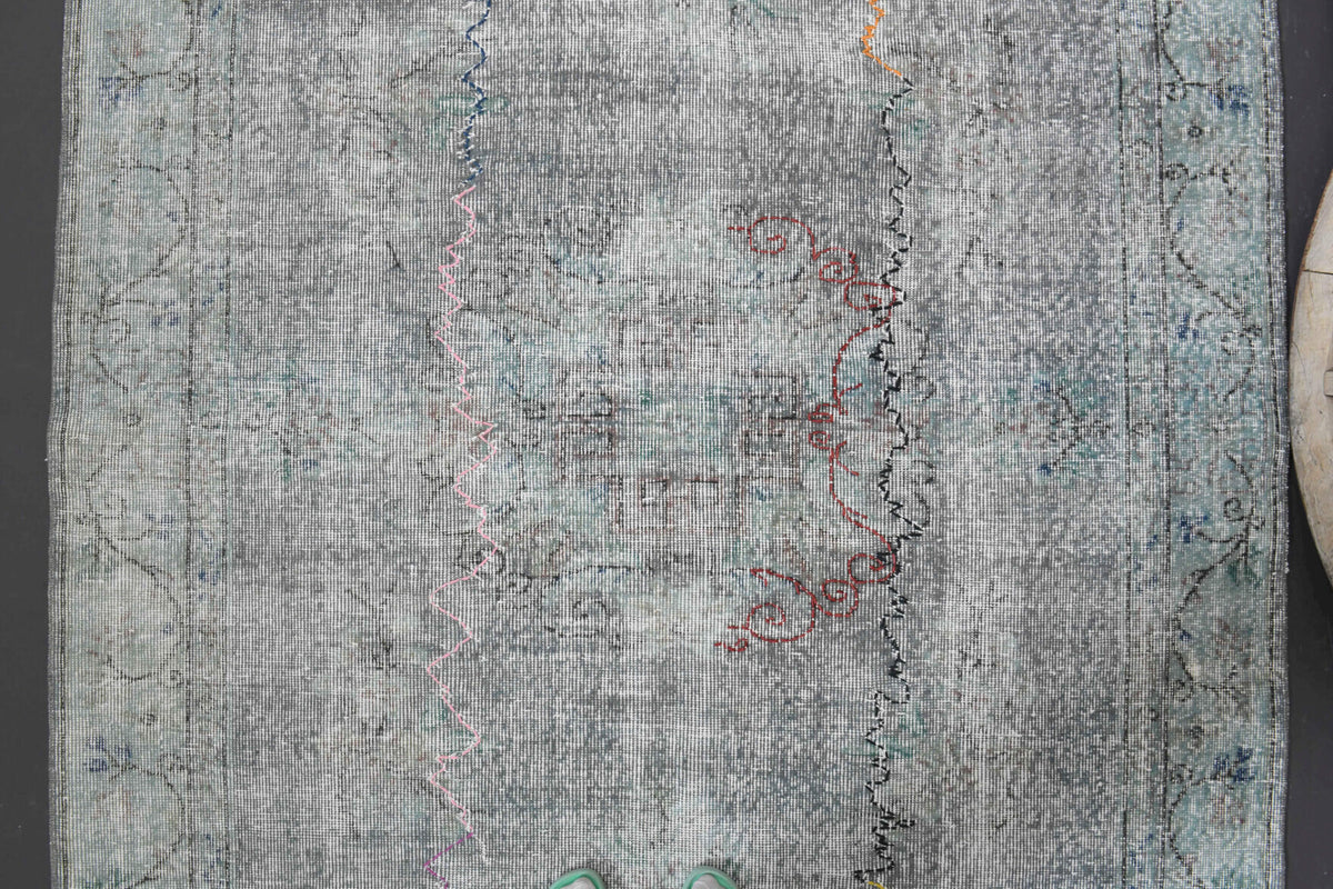 Authentic Anatolian distressed vintage area rug (1950s) with oriental design – one-of-a-kind at Fame Rugs