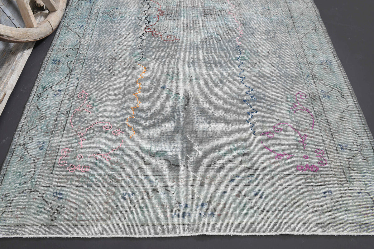 Handmade wool rug from Anatolia, Turkey – Antique Turkish Anatolian Area Rug 5'9" x 9'4"