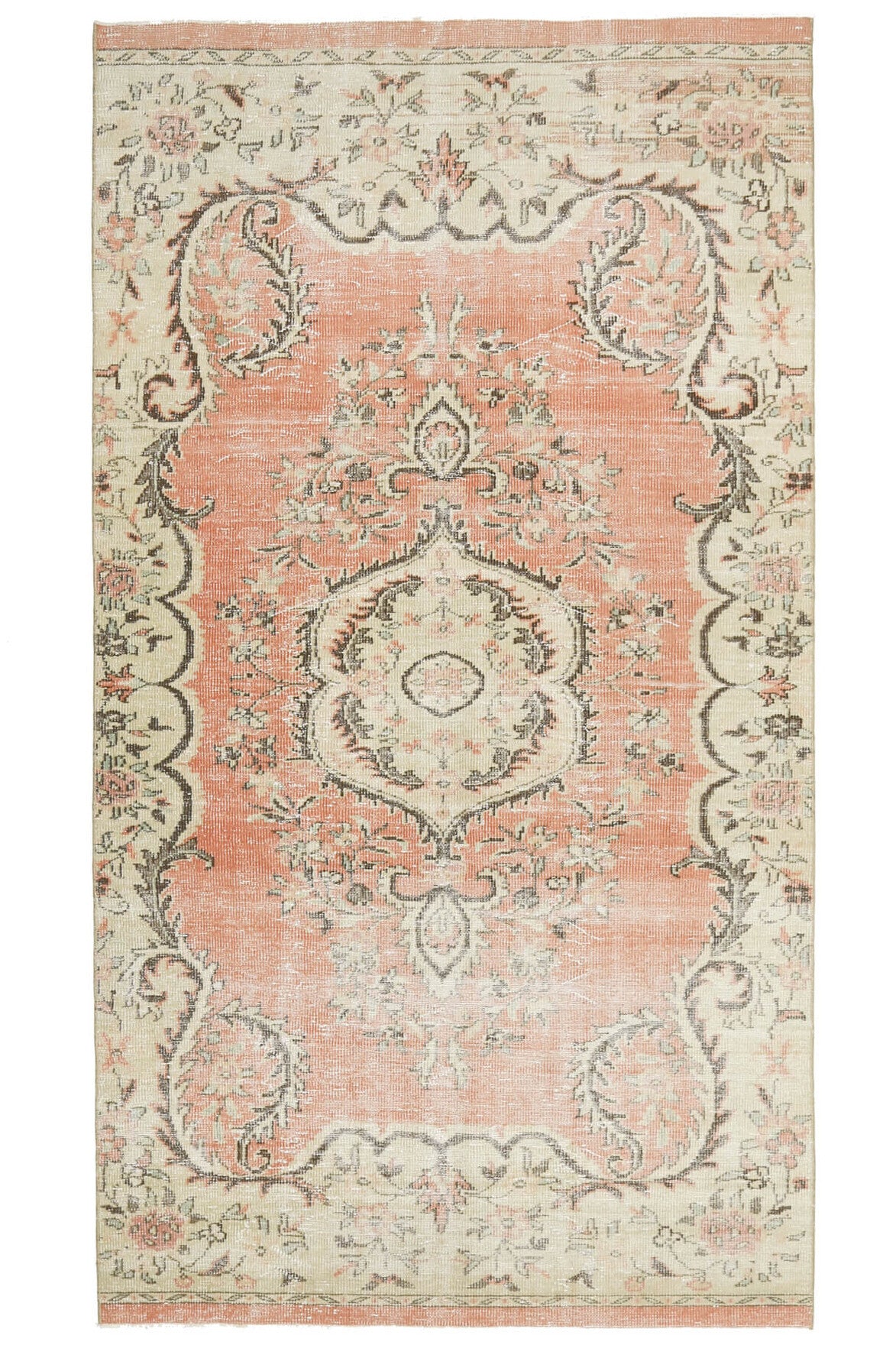 Vintage Orange Area Anatolian Rug