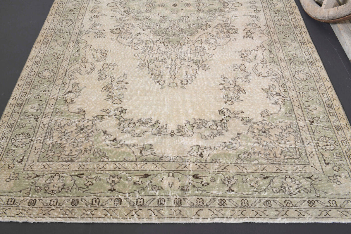 Vintage Oushak Handmade Wool Rug