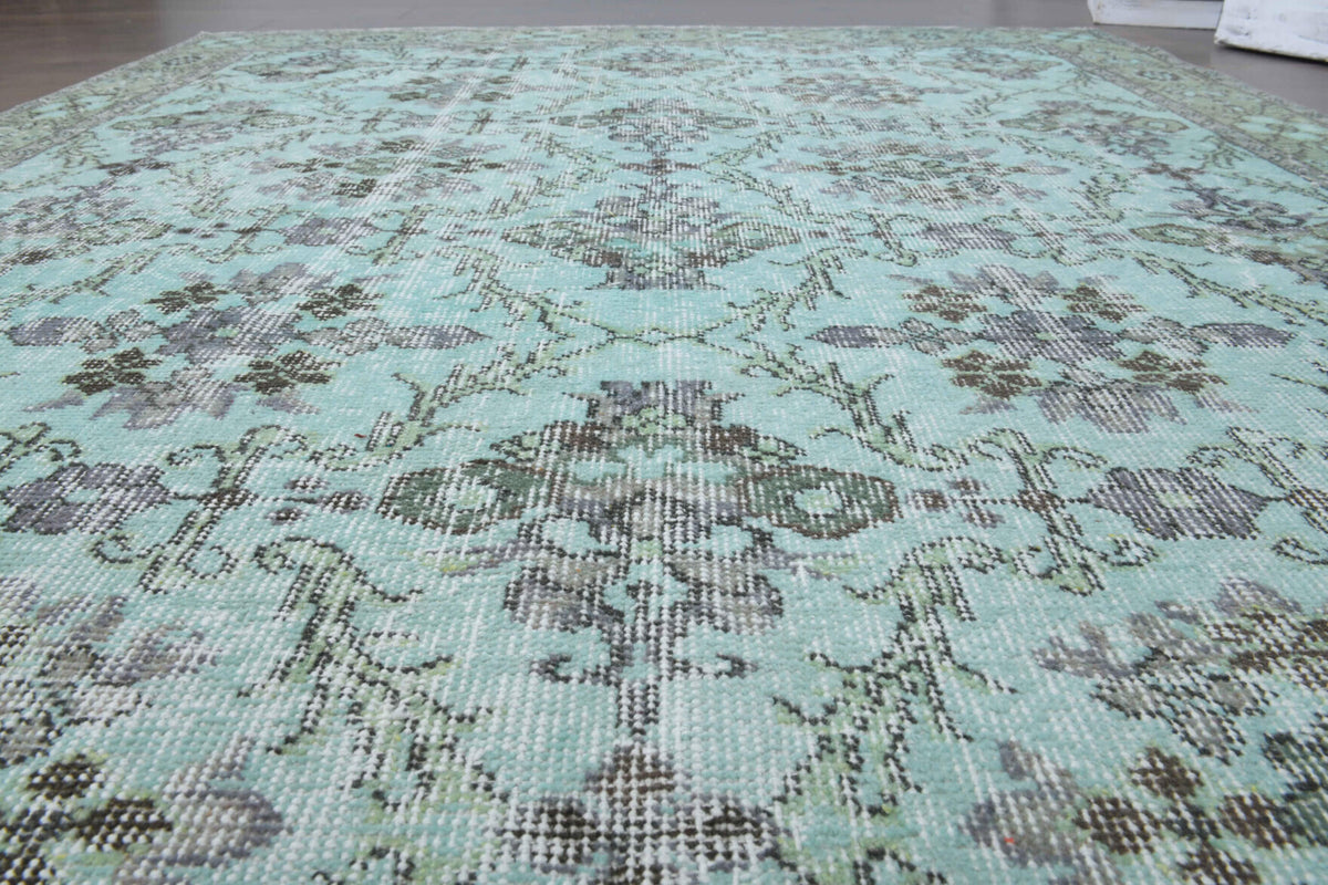 Mint Floral - Vintage Area Hereke Rug