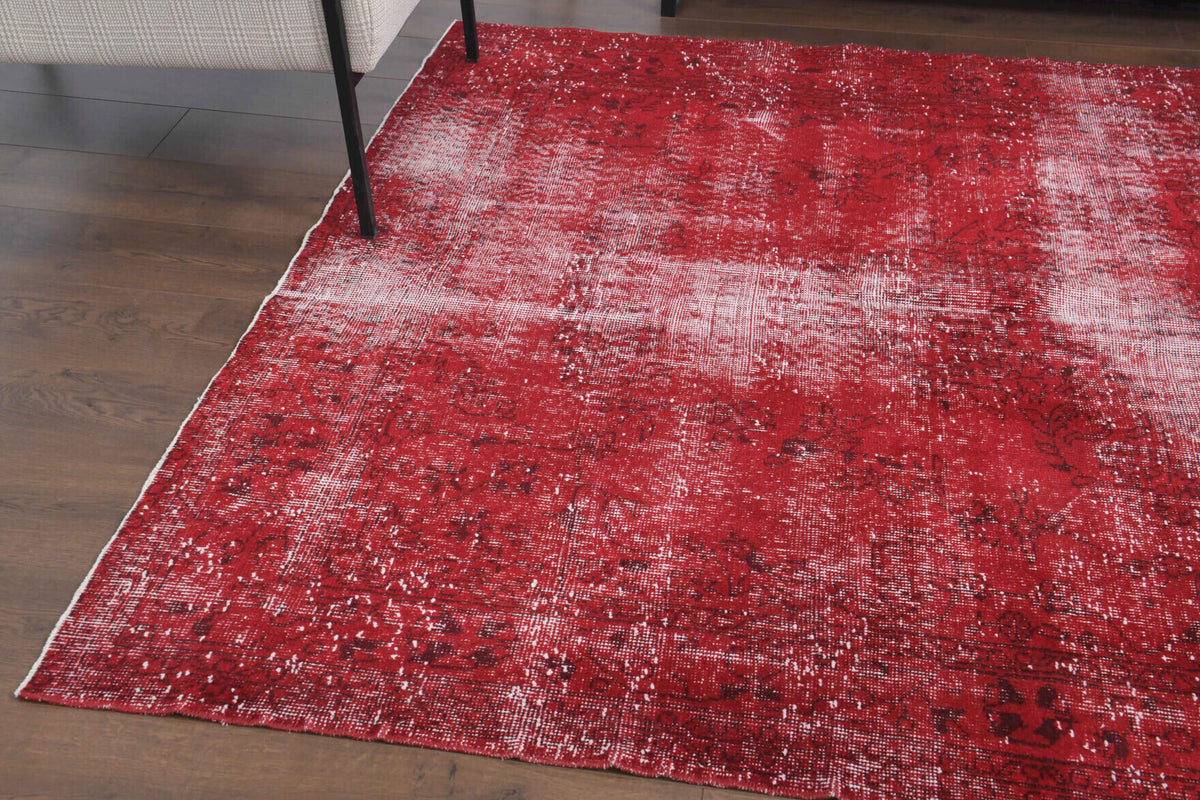 182x285 cm overdyed vintage Anatolian area rug – Ceylansad, low pile, wool