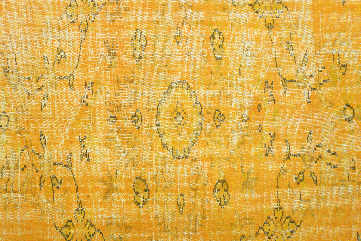 Vintage Yellow Rug, Turkish Area Anatolian Rug