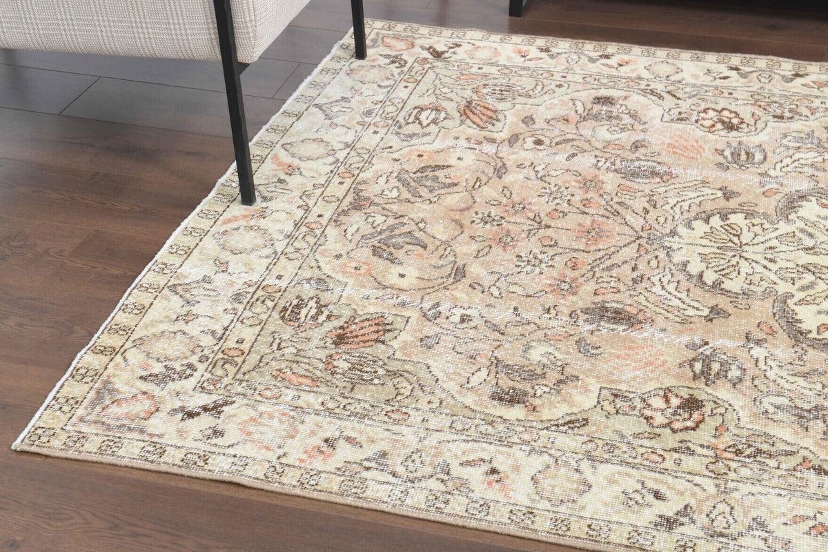 Champagne Pink - Vintage Floral Oushak Area Rug