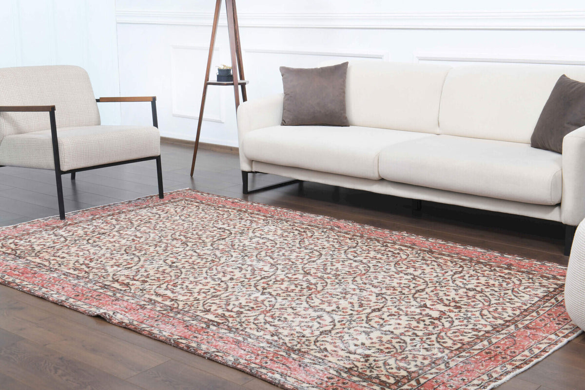 One-of-a-kind 1970s Anatolian vintage area rug in wool, 5'7" x 8'10"