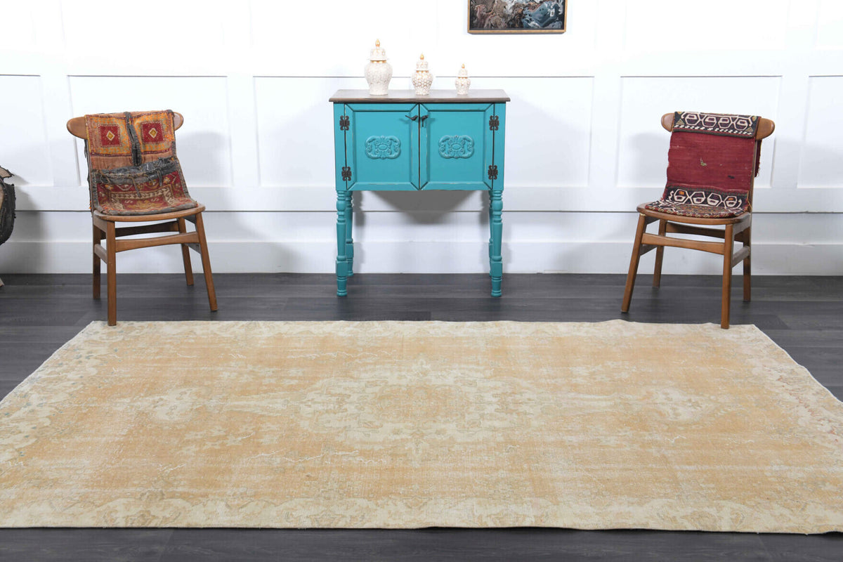 Neutral Vintage Oriental Anatolian Rug