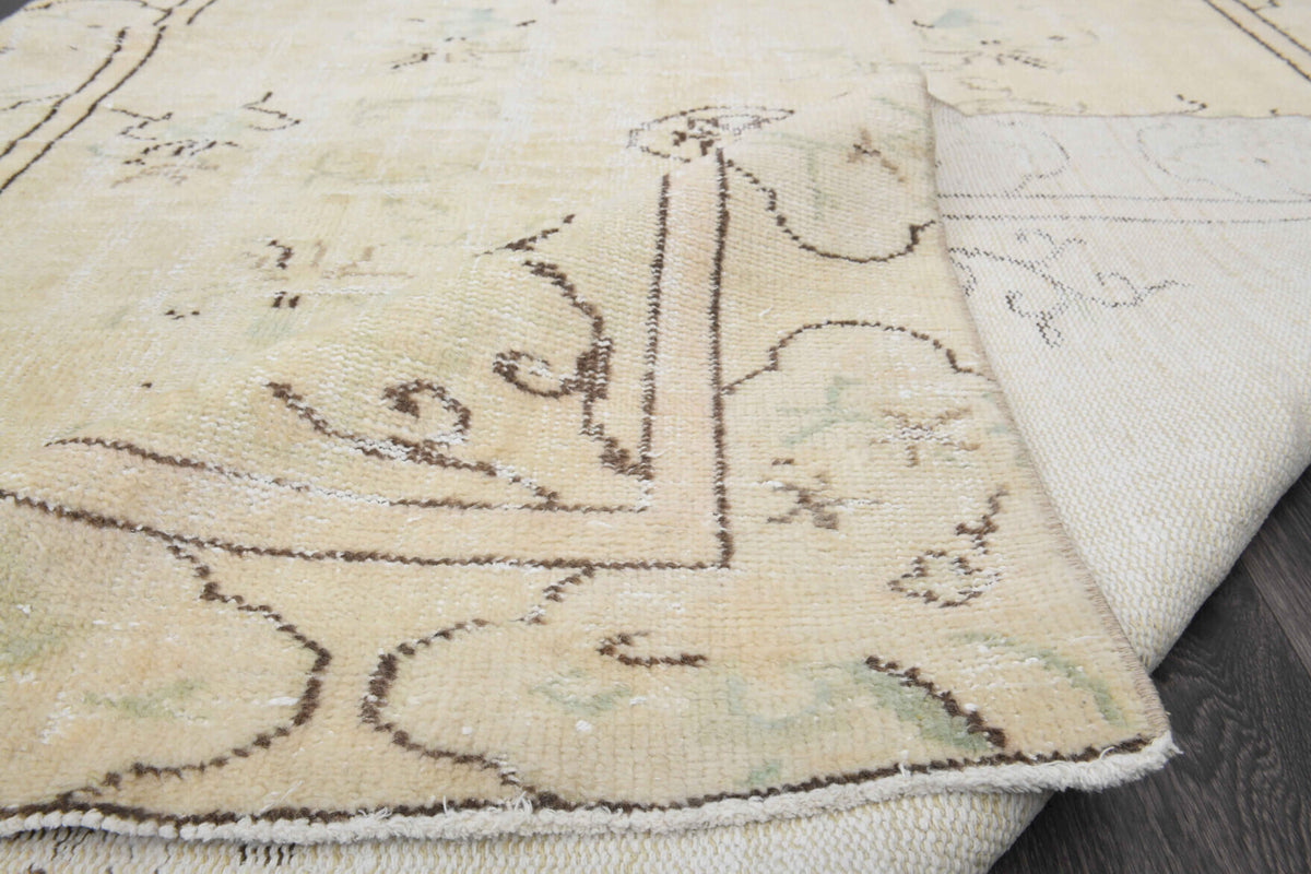 Hand-crafted Anatolian antique washed vintage rug Incinaz in wool, 1970s