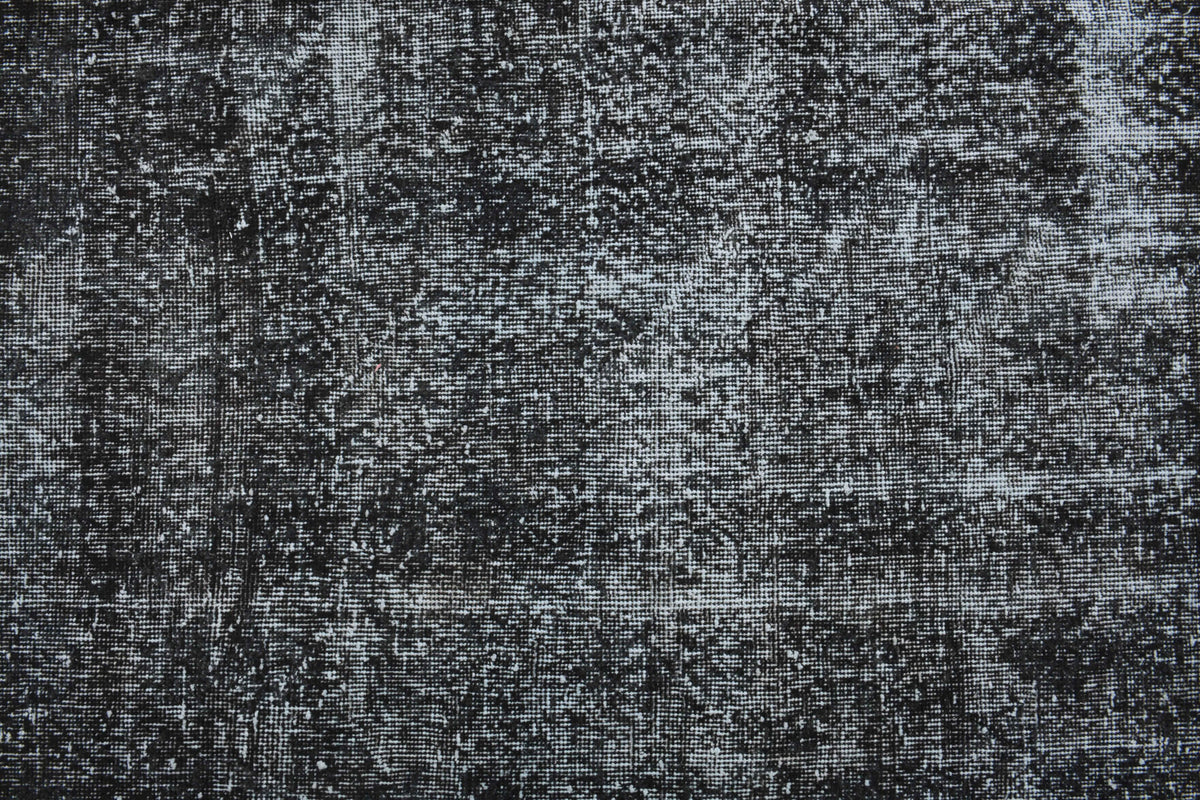 Solid Black Vintage Anatolian Rug