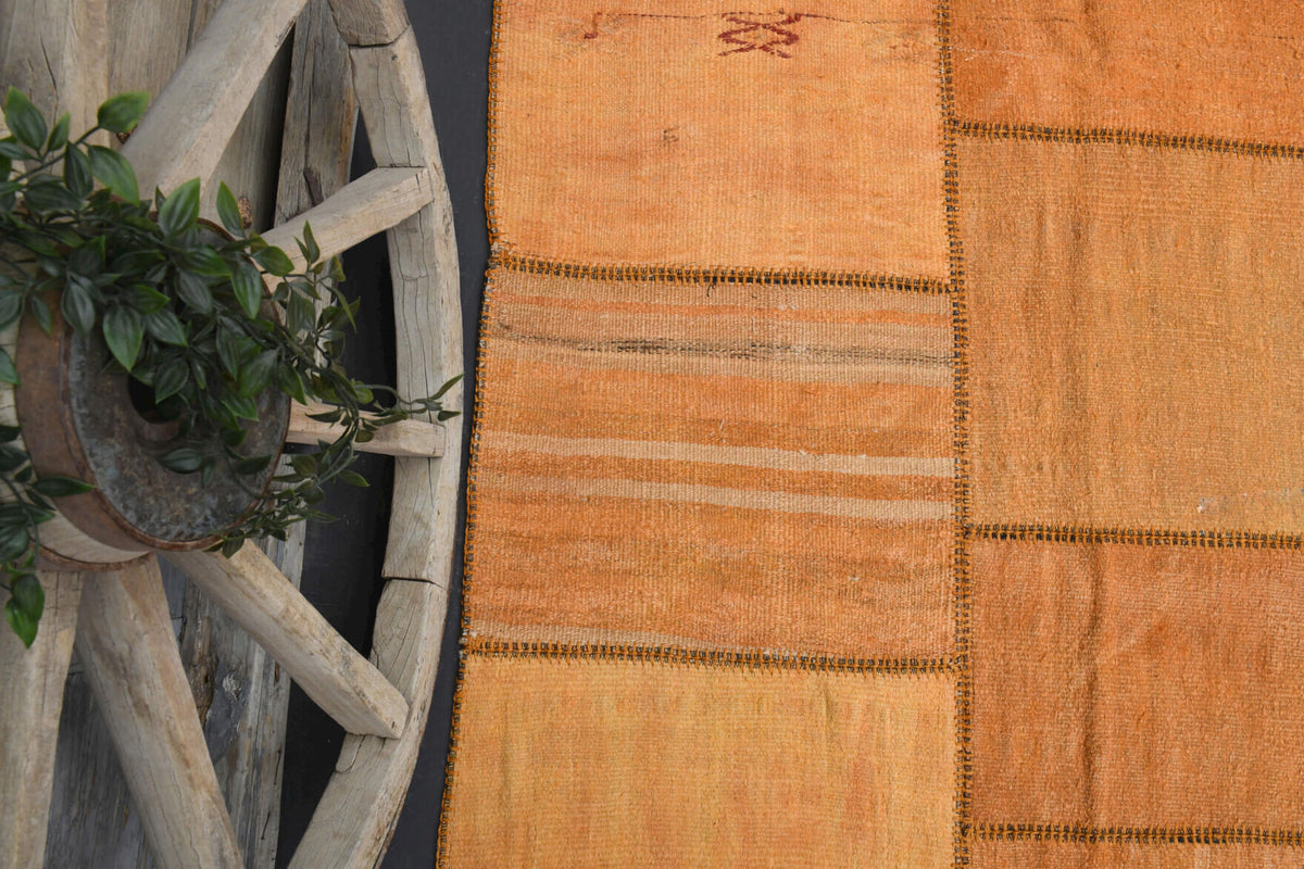 Orange Oversized Patchwork Rug