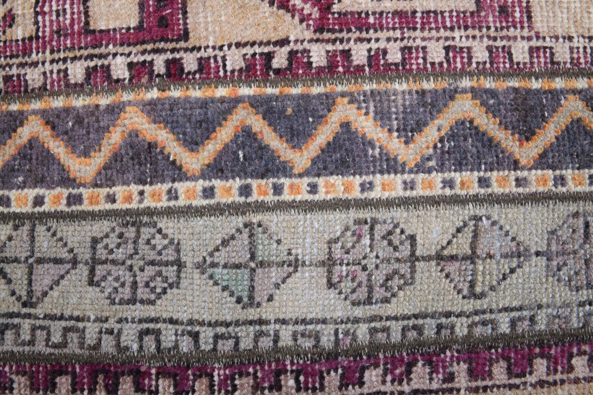 One-of-a-kind 1970s Anatolian vintage patchwork area rug in wool, 1'10" x 4'11"