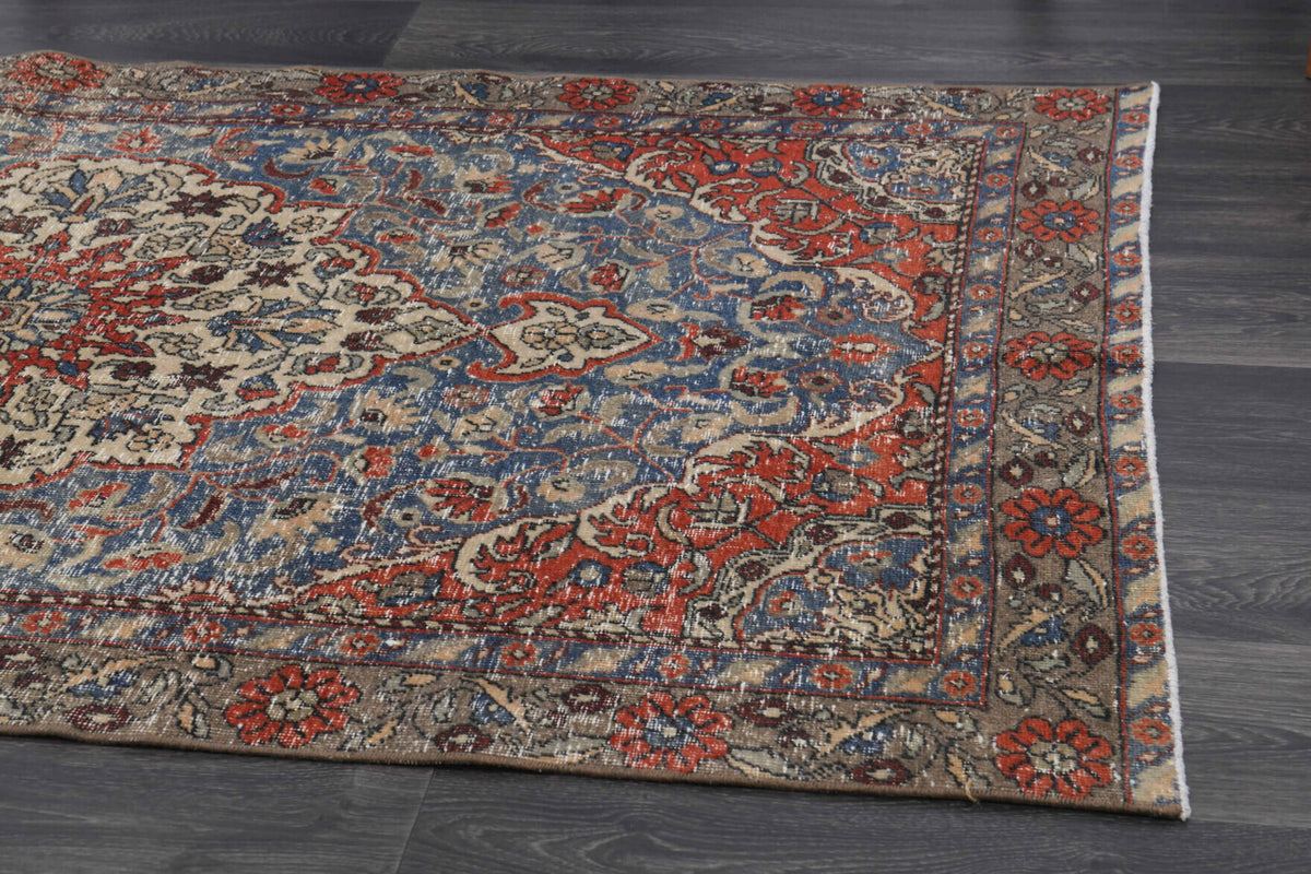 117x206 cm vintage Persian area rug – Akikbike, low pile, wool