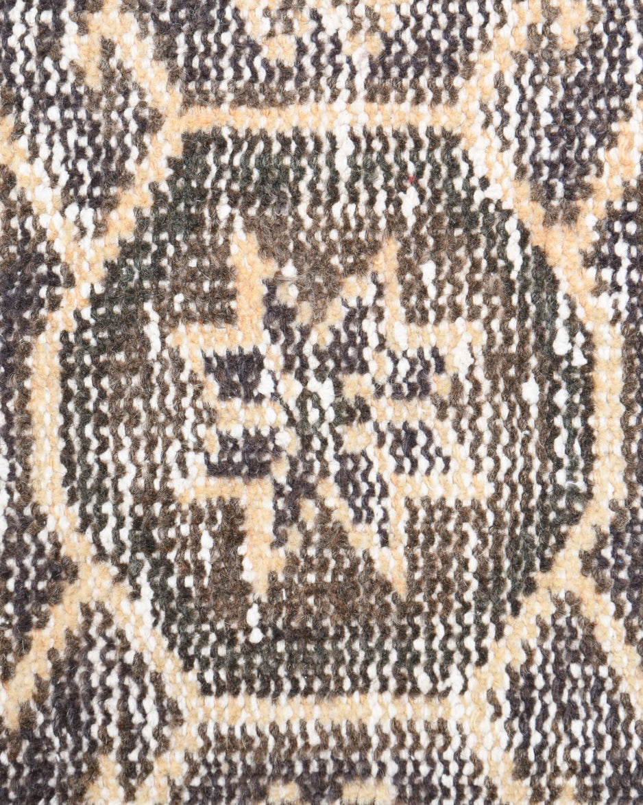 Porphyrope 1970's runner: 1970s handmade Anatolian runner with oriental motifs and cotton backing