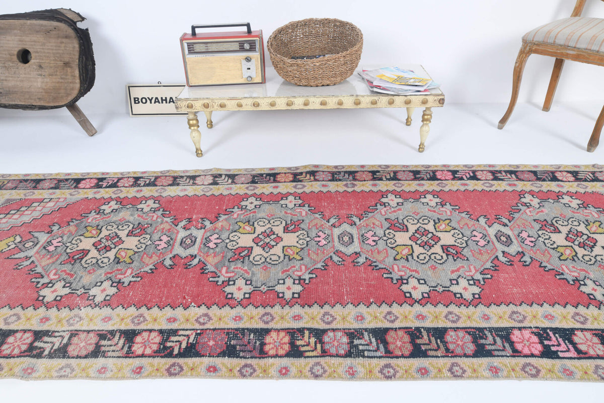 One-of-a-kind 1970s Anatolian vintage runner rug in wool, 3'3" x 9'5"