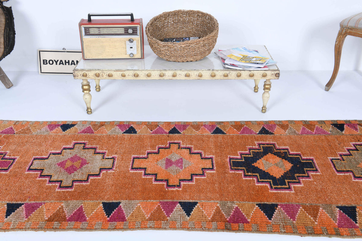 One-of-a-kind 1970s Anatolian vintage runner rug in wool, 2'9" x 11'9"