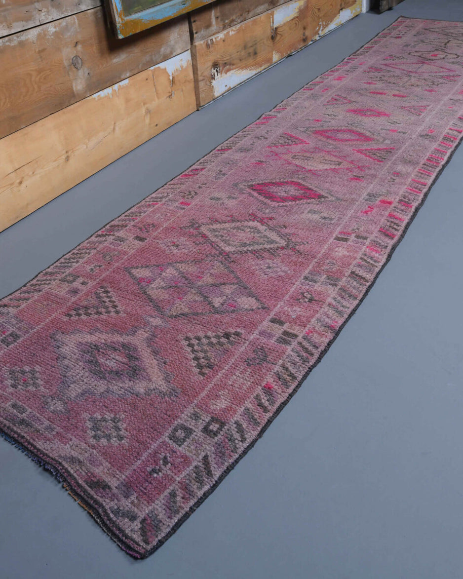 Vintage Hand-Knotted Runner Rug
