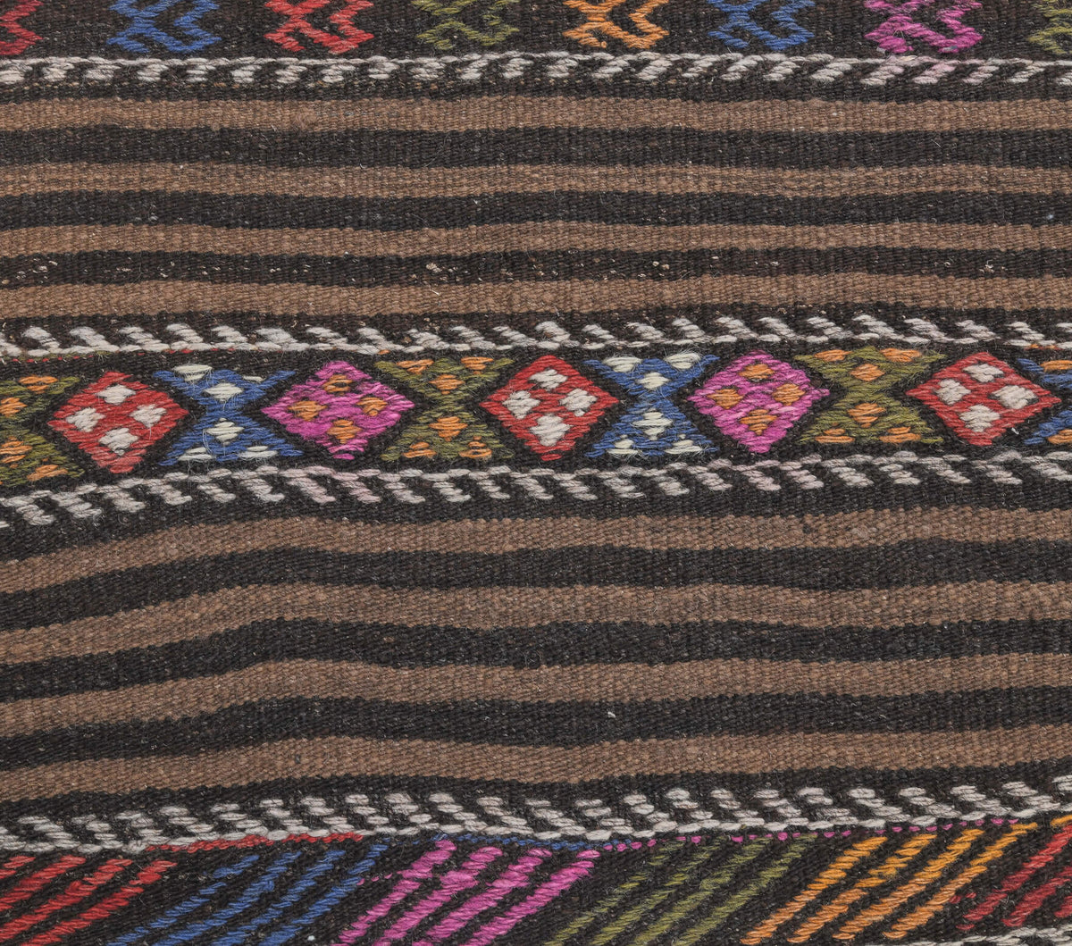 55x444 cm vintage kilim Anatolian runner rug – Serinsema, flatweave, wool