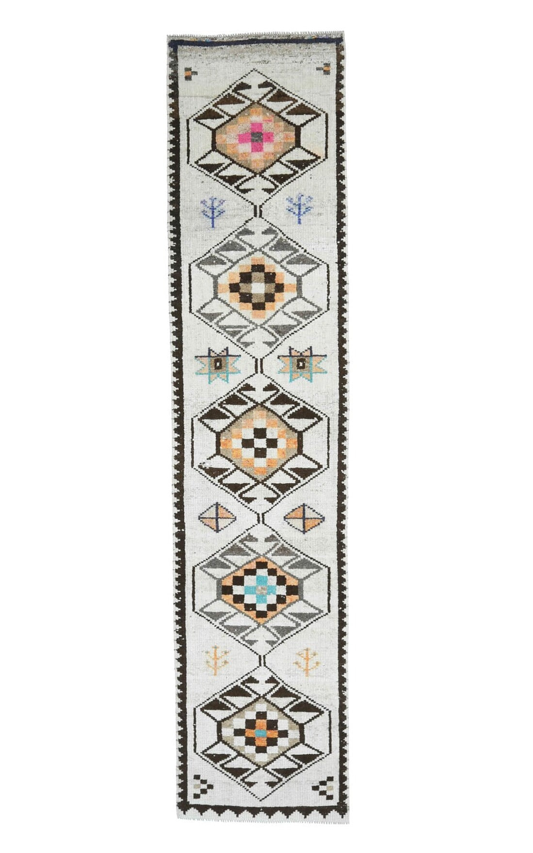 Turkish Oushak Vintage Runner Rug