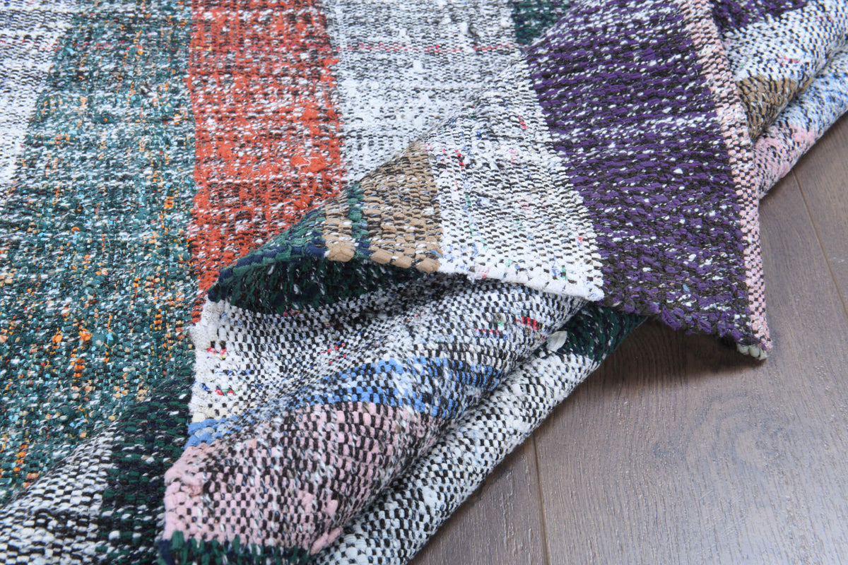 Nevres – vintage striped runner for living room or hallway, 3'7" x 8'10" (110x270 cm)