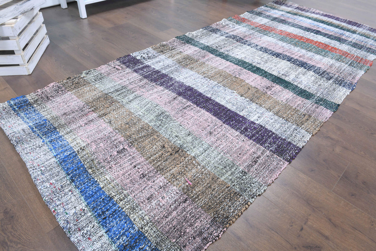 One-of-a-kind 1960s Anatolian vintage kilim runner rug in wool, 3'7" x 8'10"