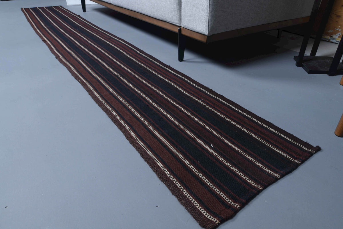 One-of-a-kind 1960s Anatolian vintage kilim runner rug in wool, 1'6" x 10'6"