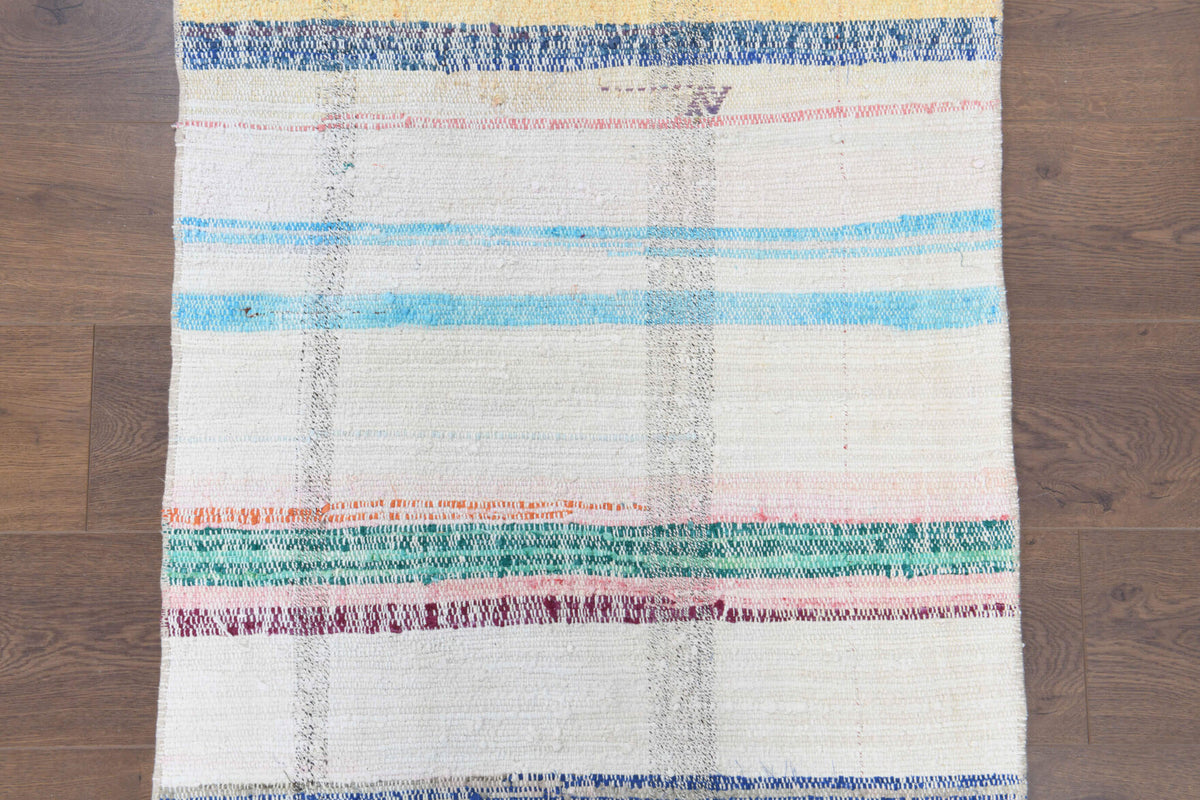 78x220 cm vintage kilim Anatolian runner rug – Mujgankusa, flatweave, wool