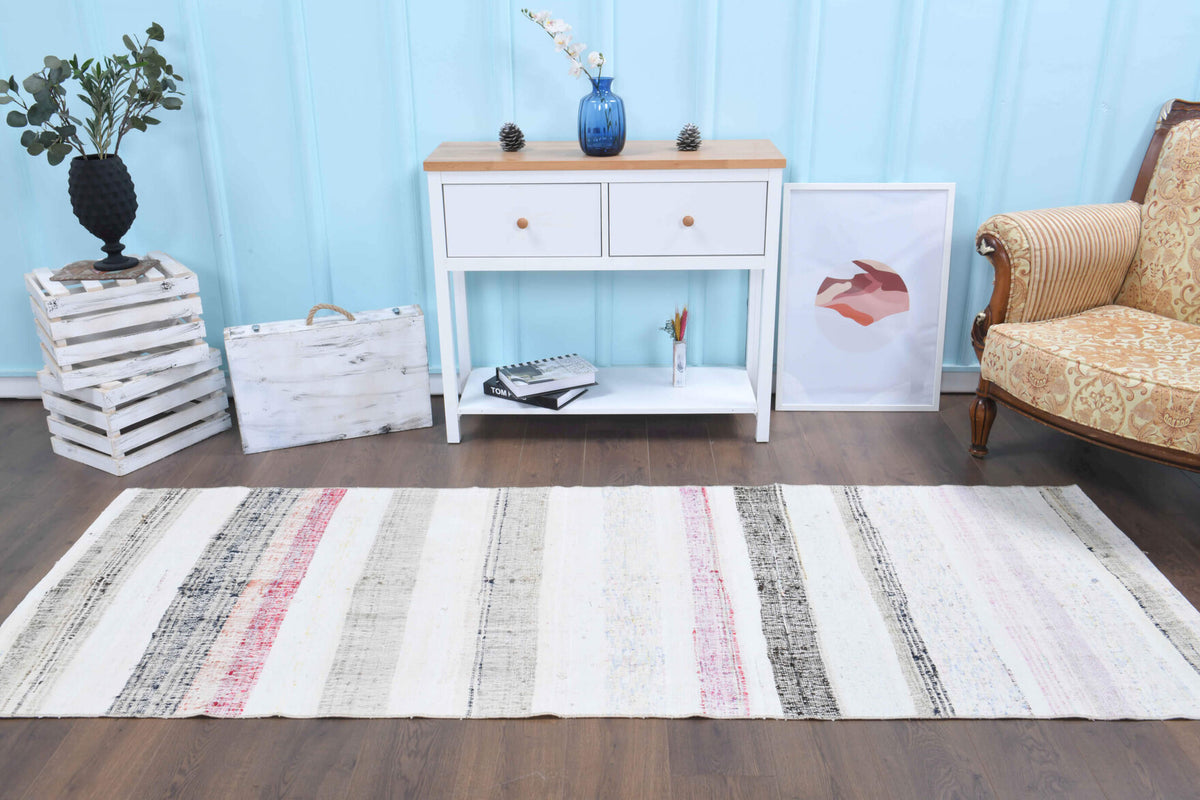 One-of-a-kind 1960s Anatolian vintage kilim runner rug in wool, 3'1" x 8'8"