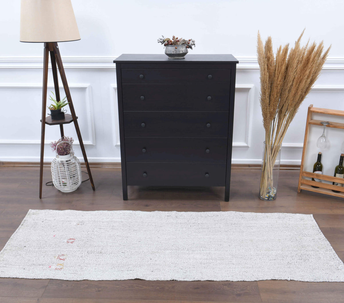 Lysiphyllis runner: 1960s handwoven flatweave Anatolian runner