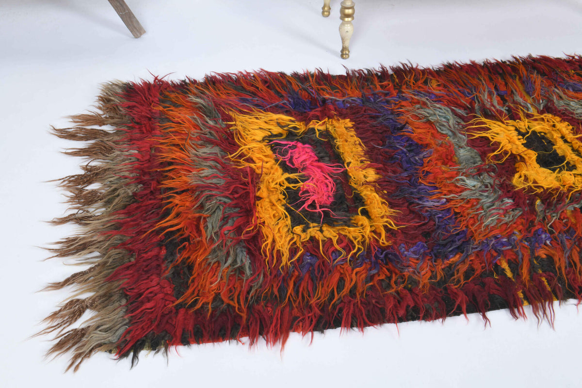 100x248 cm vintage kilim Anatolian runner rug – Isolampe, flatweave, wool