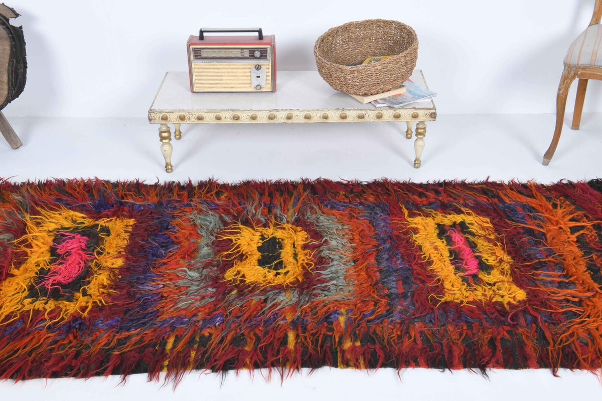 Authentic Anatolian vintage kilim runner rug (1960s) with striped design – one-of-a-kind at Fame Rugs