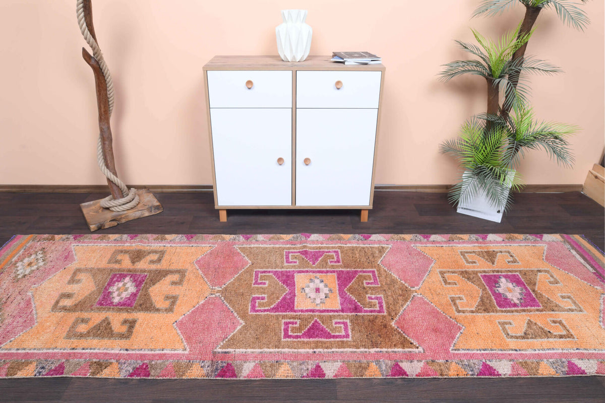 Hand-Knotted Vintage Anatolian Runner Rug