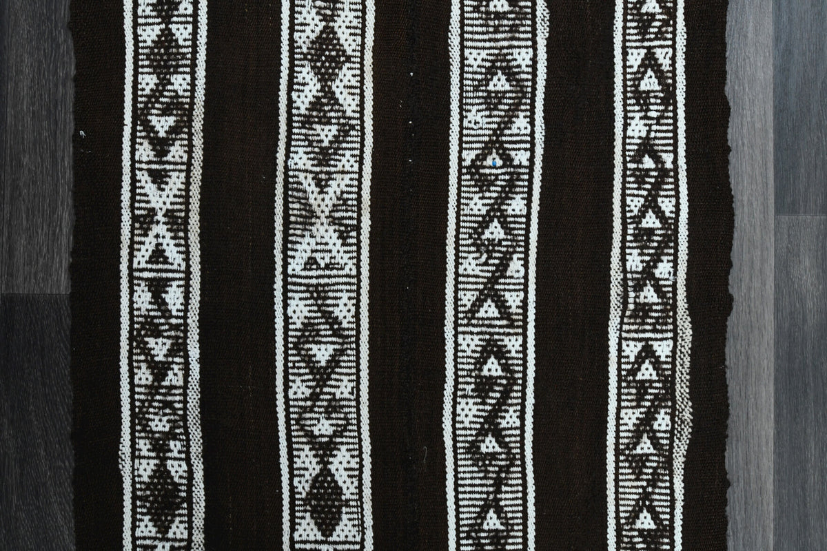 Vintage Black Small Kilim Rug