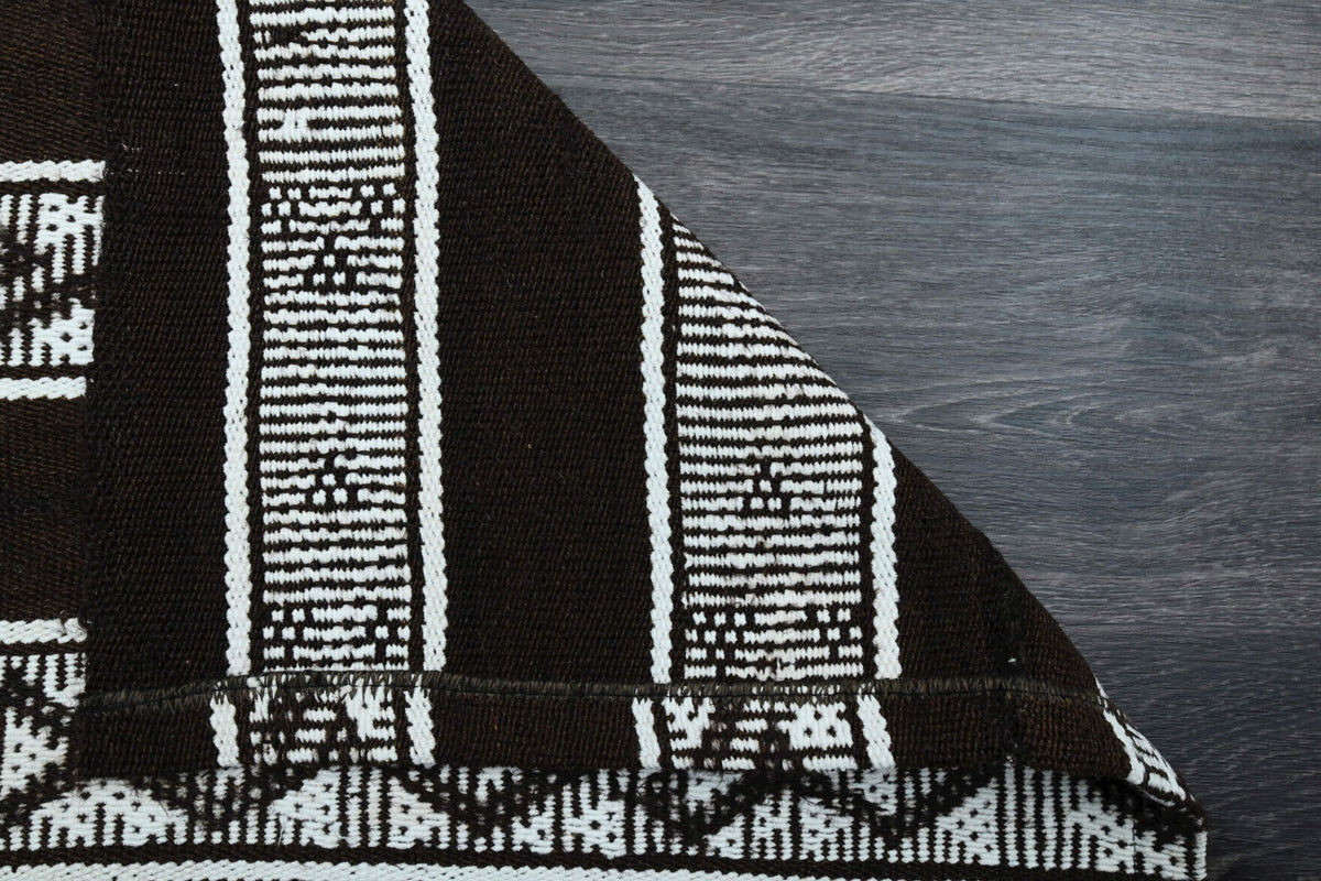 Vintage Black Small Kilim Rug