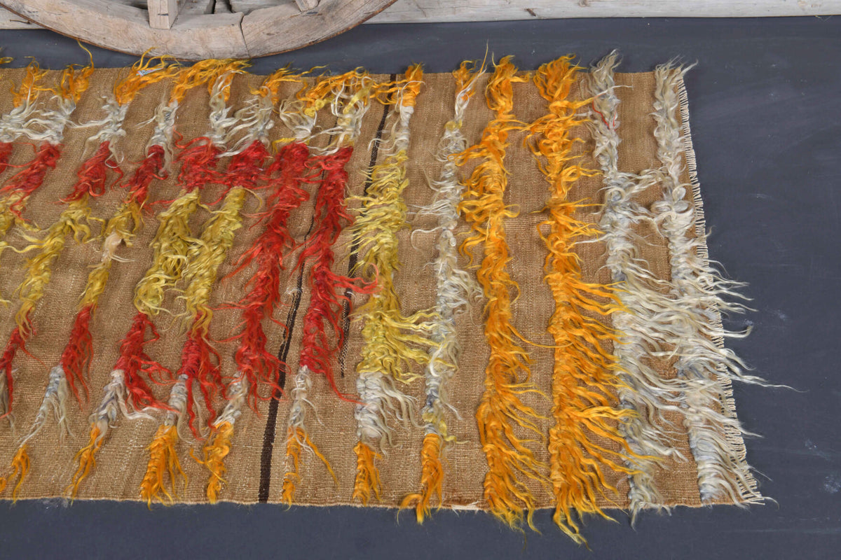 Angora Wool Vintage Kilim Small Rug