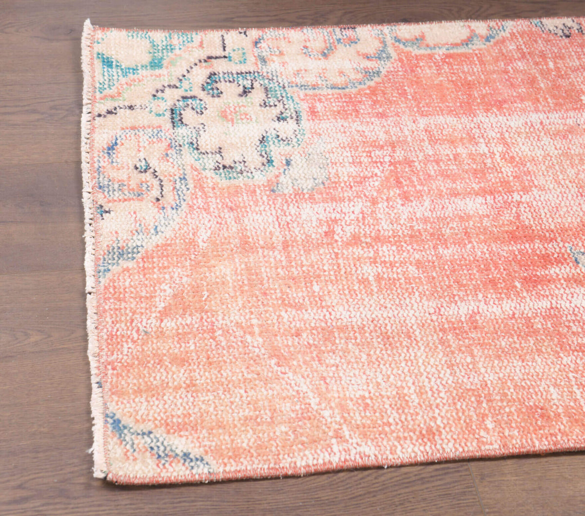 Vintage Oushak Faded Red Rug