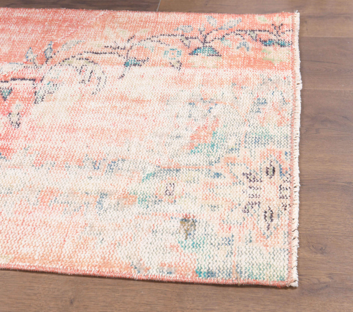 Vintage Oushak Faded Red Rug