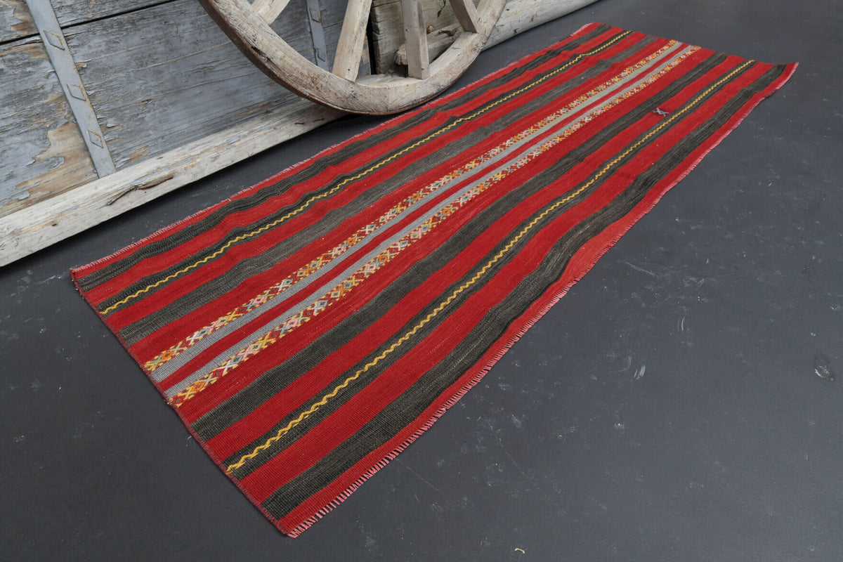 One-of-a-kind 1960s Anatolian vintage kilim runner rug in wool, 2'4" x 6'7"