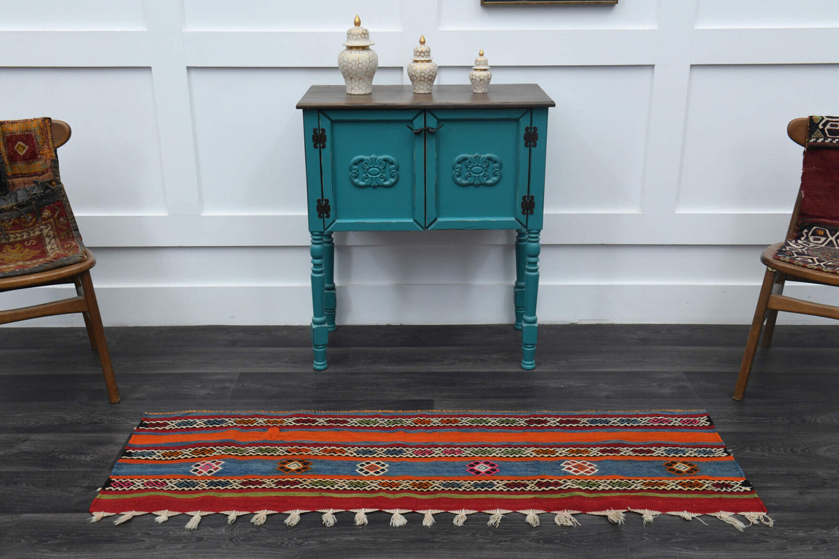 Navajo Ethnic Vintage Kilim Runner Rug