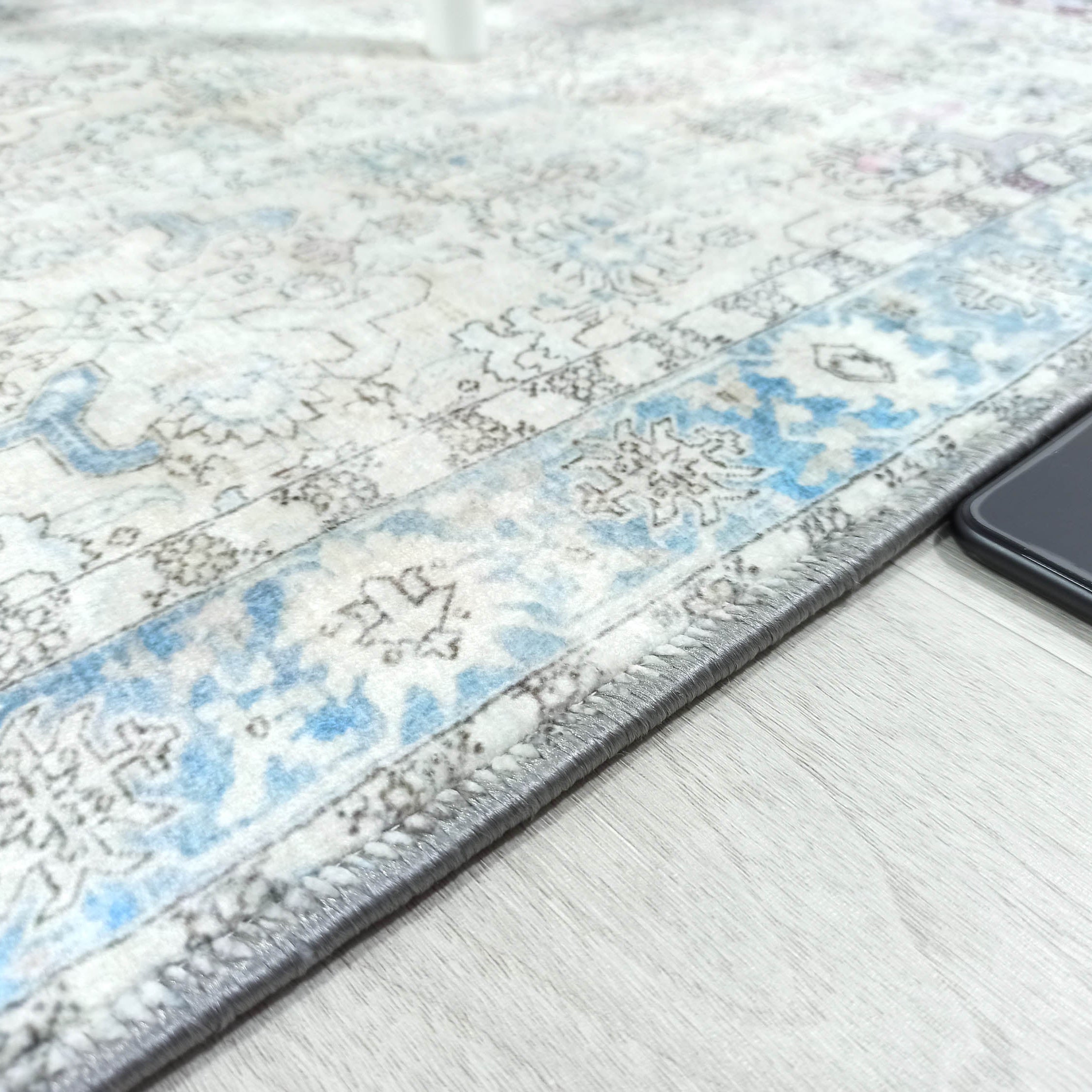 Bowie Neutral Blue Floral Turkish 2x3 Rug