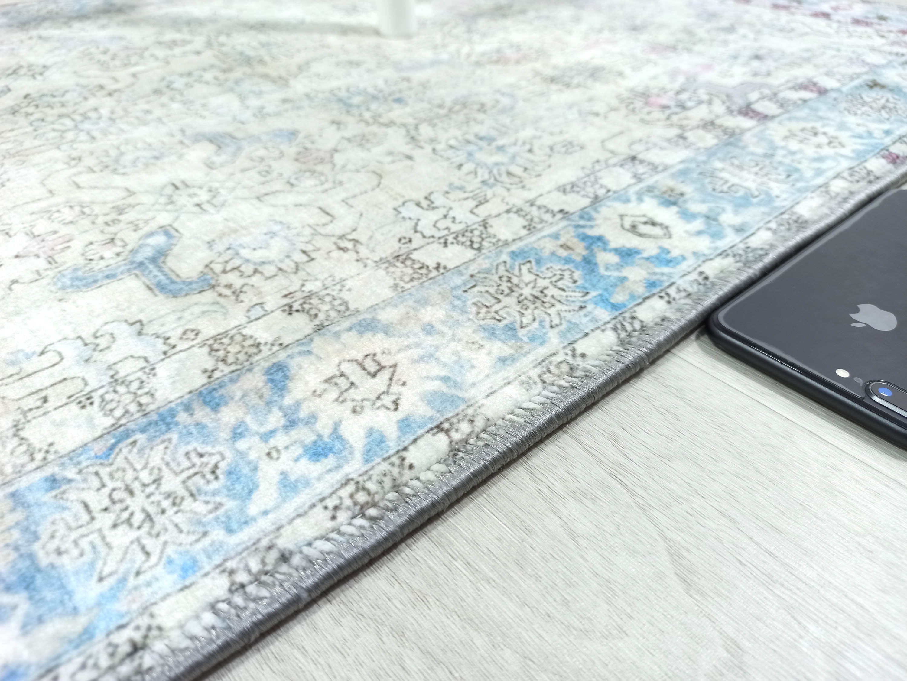 Bowie Neutral Blue Floral Turkish 2x3 Rug